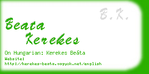 beata kerekes business card